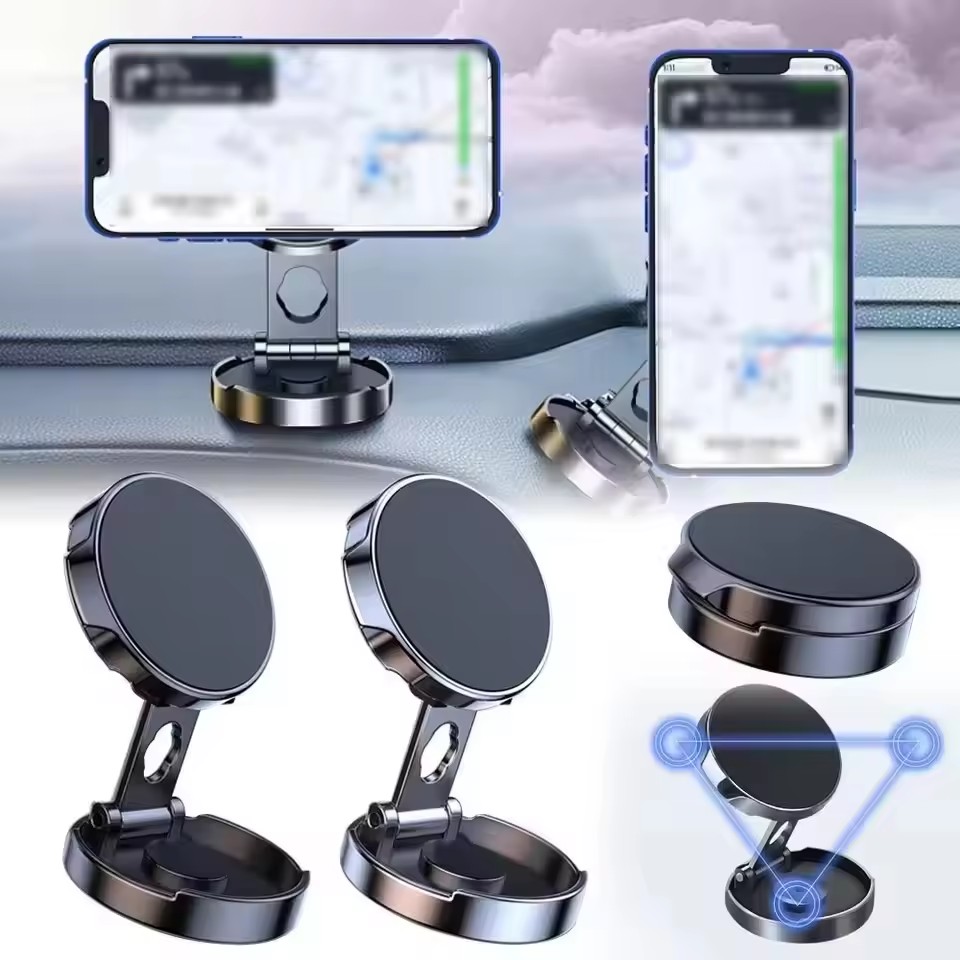 Useful Electronic Gadgets - Round Folding Magnetic Car Holder 360