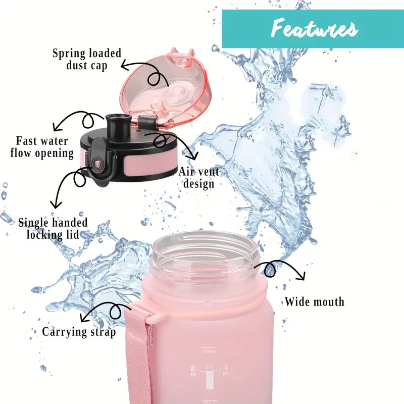 A 1000ml or 800ml Water Bottle - Smart Water Bottle Tracker 评论和价格