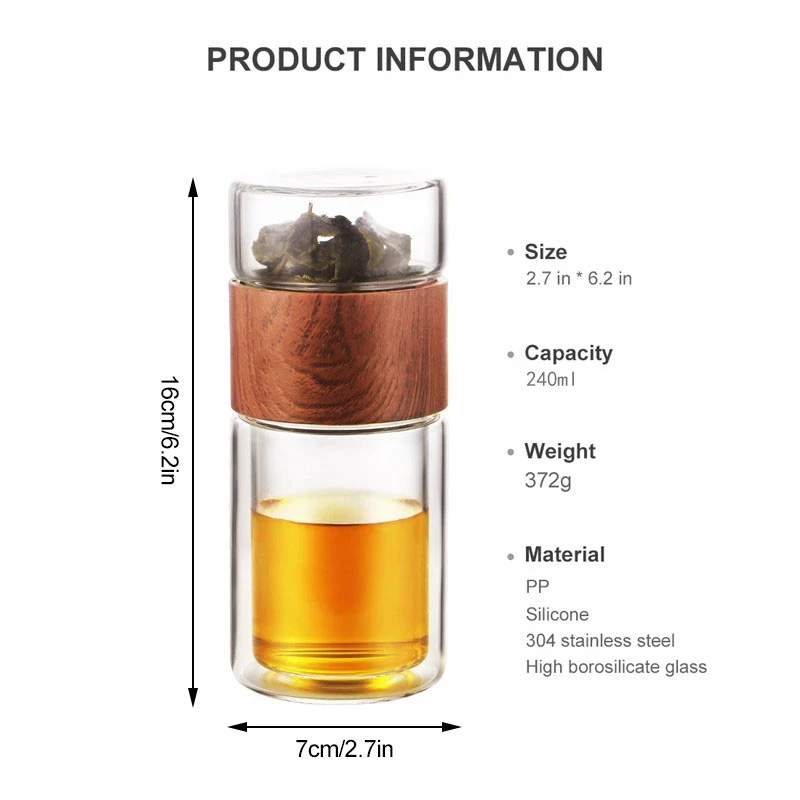 YOMEEI 240ML Tea Water Bottle  - Smart Water Bottle Tracker 评论和价格