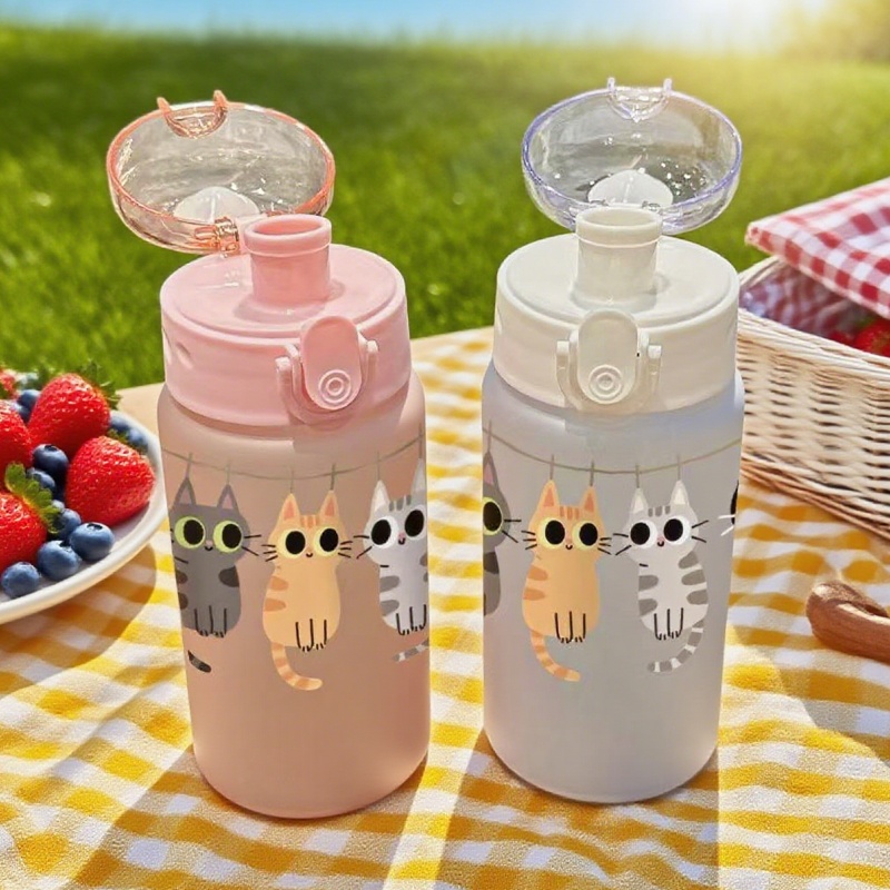 3D Printed 550ML Cute Cat Prin - Smart Water Bottle Tracker 评论和价格