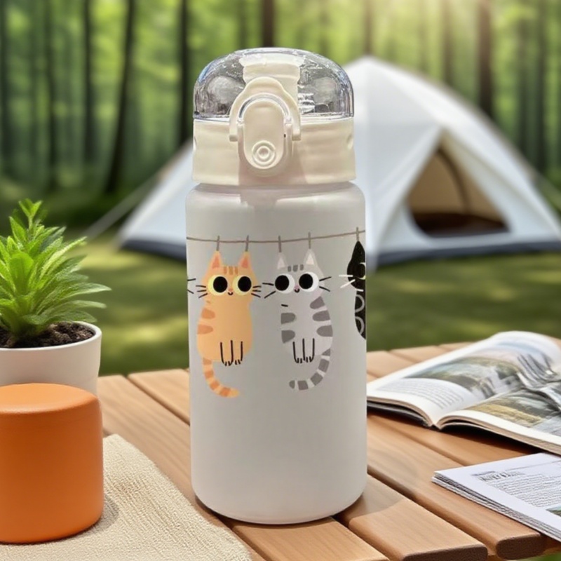 3D Printed 550ML Cute Cat Prin - Smart Water Bottle Tracker 评论和价格