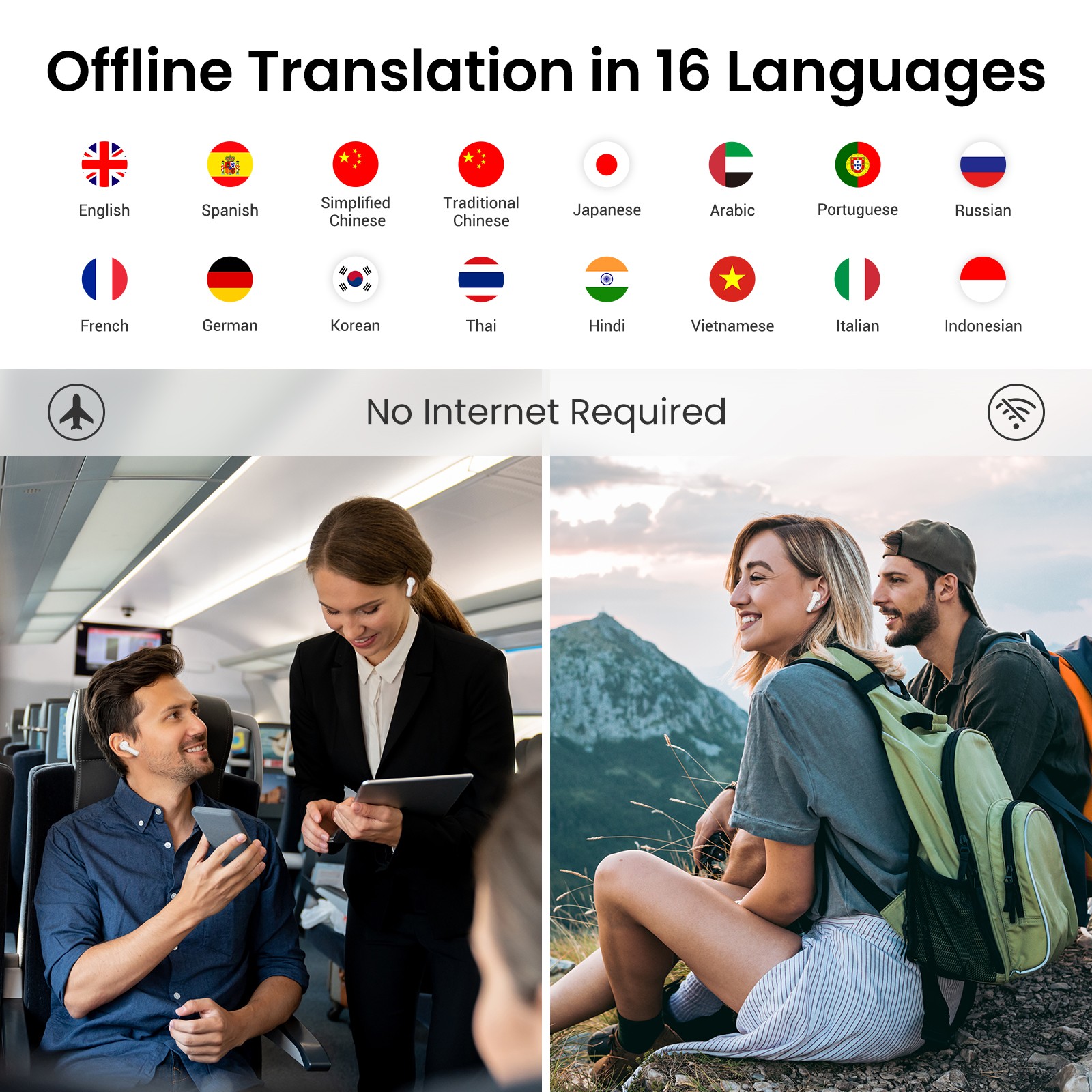 Wooask A8 Translator Earbuds,I - Portable Translator Device 评论和价格